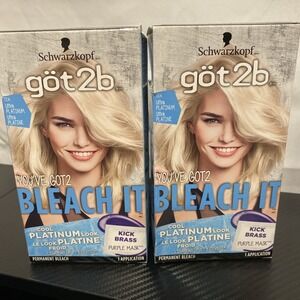 Lot‎ Of 2 Schwarzkopf Got2b Bleach It Permanent Hair Color, 00A Ultra Platinum,
